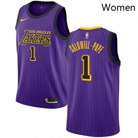 Womens Nike Los Angeles Lakers 1 Kentavious Caldwell Pope Swingman Purple NBA Jersey City Edition